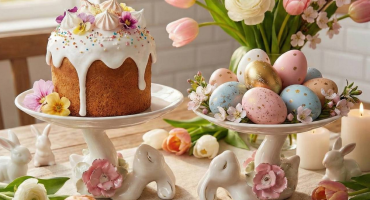 Ніжність у порцеляні» - святкова великодня підставка-зайчик з білої порцеляни, оздоблена золотом