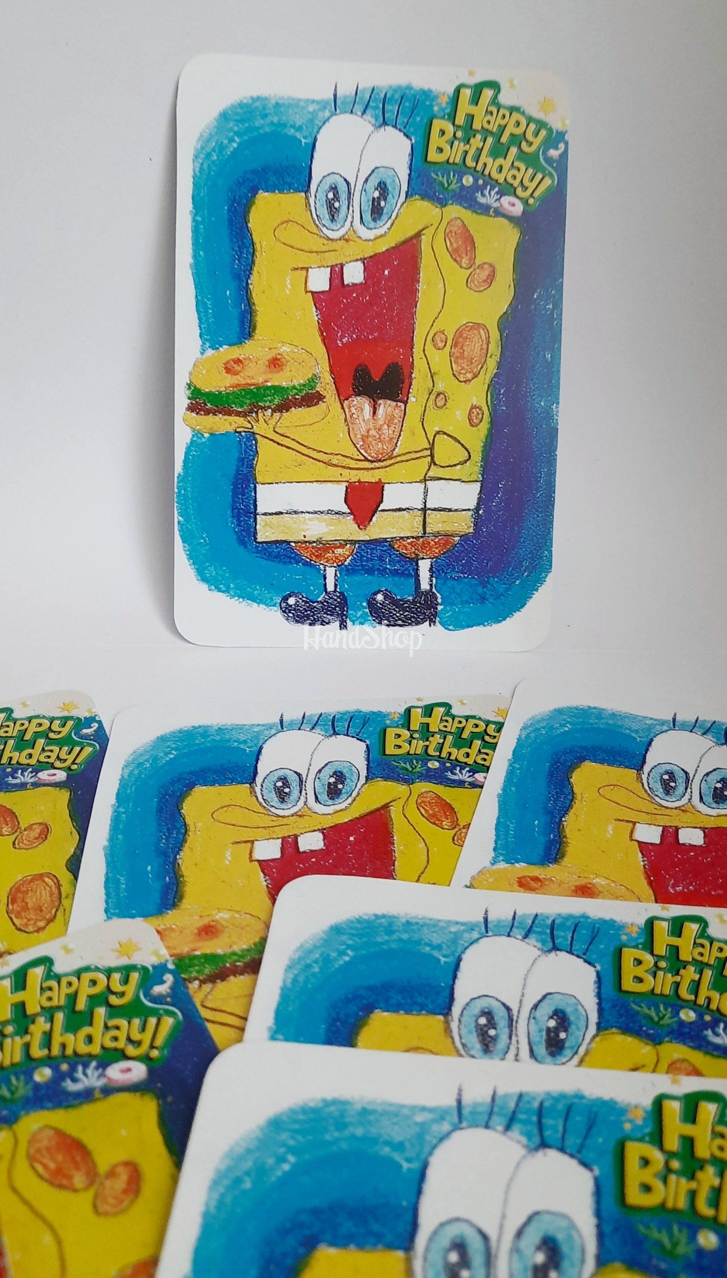 Дитяча авторська листівка мальована Губка Боб Happy Birthday Дитяча авторська листівка мальована Губка Боб Happy Birthday