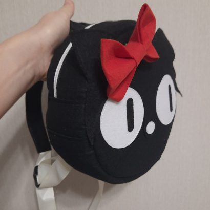 Дитячий рюкзак чорна кішка червоний бант фетр