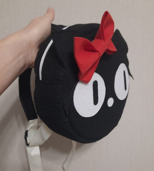 Дитячий рюкзак чорна кішка червоний бант фетр