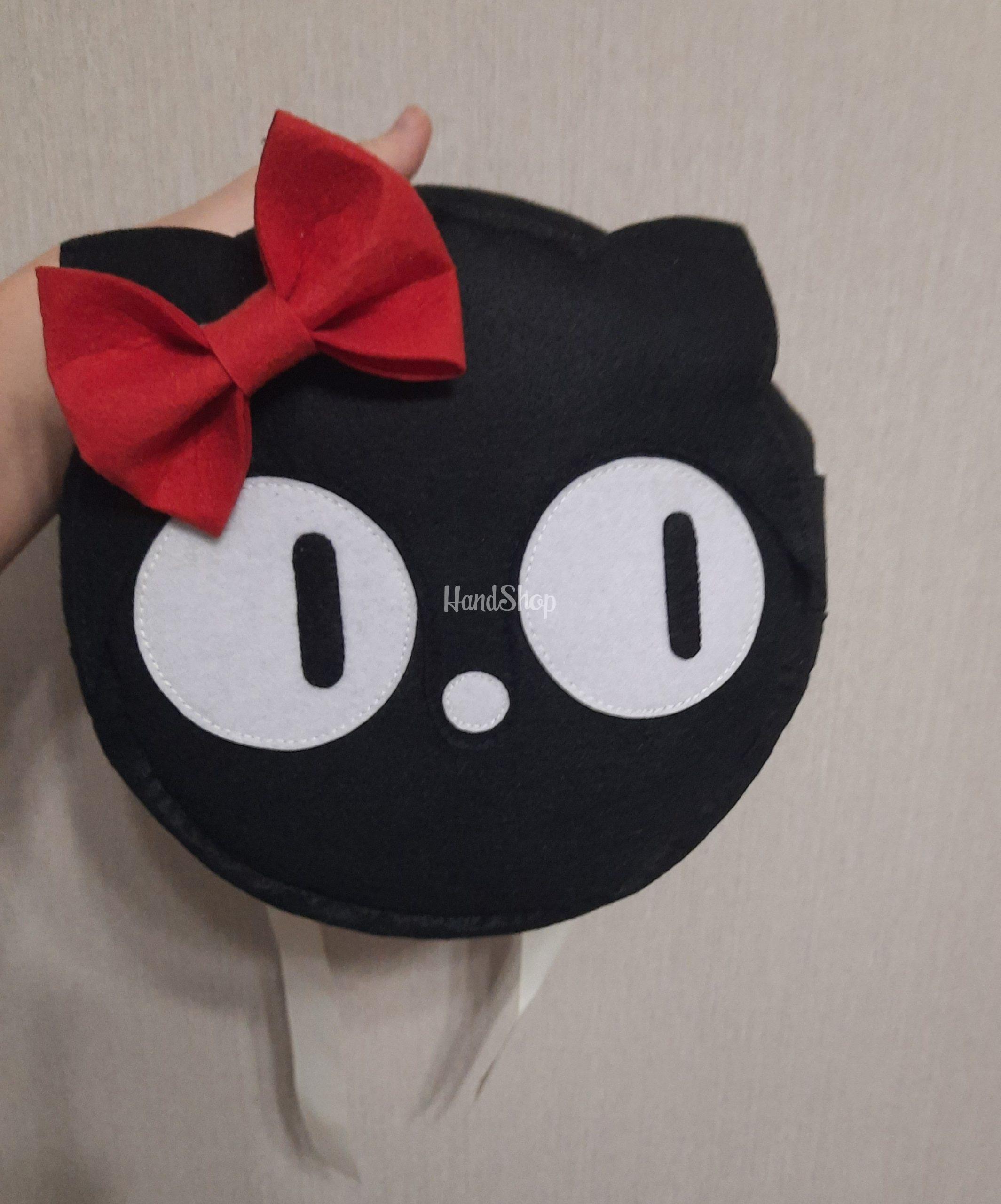 Дитячий рюкзак чорна кішка червоний бант фетр Дитячий рюкзак чорна кішка червоний бант фетр