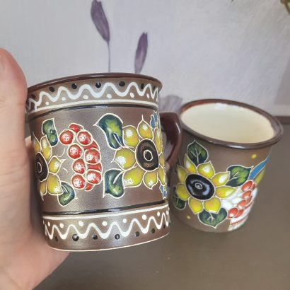 Керамічна сувенірна чашка українські соняшники, калина