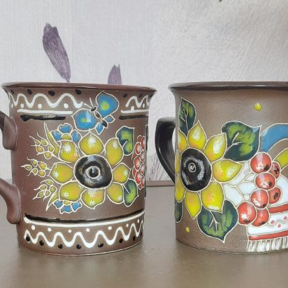 Керамічна сувенірна чашка українські соняшники, калина