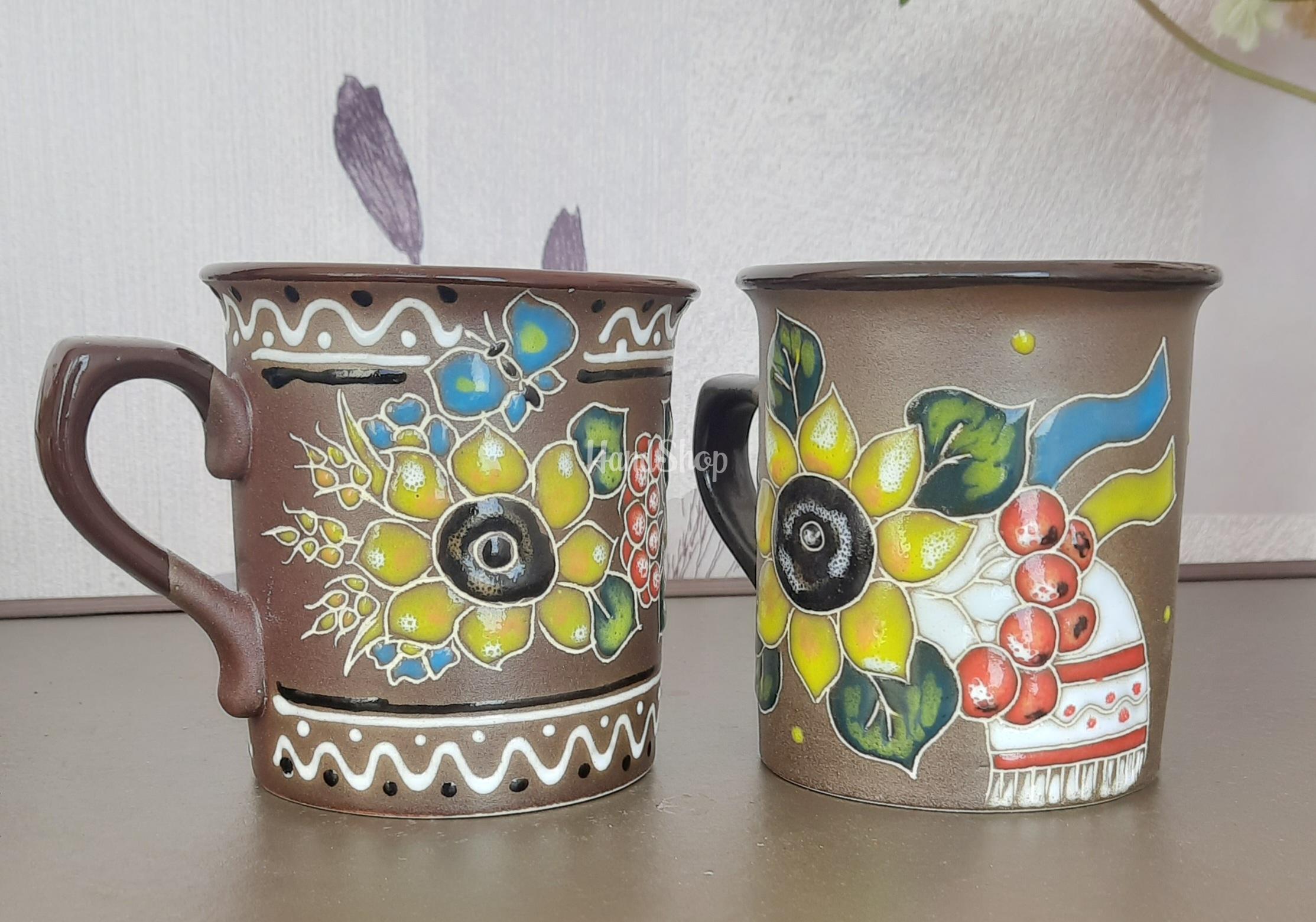 Керамічна сувенірна чашка українські соняшники, калина Керамічна сувенірна чашка українські соняшники, калина