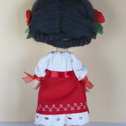 Маленька лялька текстильна інтер'єрна україночка з маками