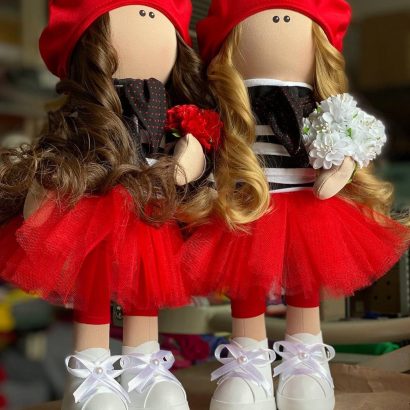 Авторська текстильна лялька парижанка у береті (на вибір!)