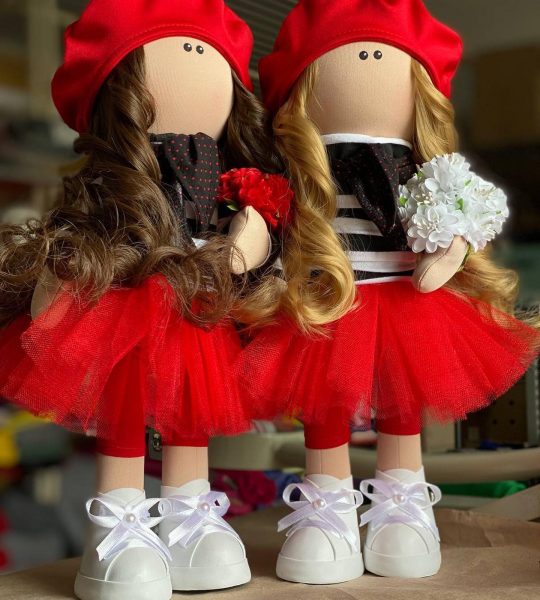 Авторська текстильна лялька парижанка у береті (на вибір!)