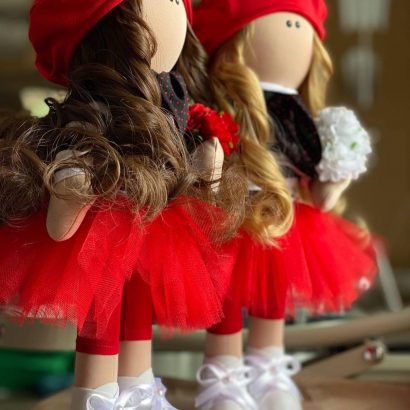 Авторська текстильна лялька парижанка у береті (на вибір!)