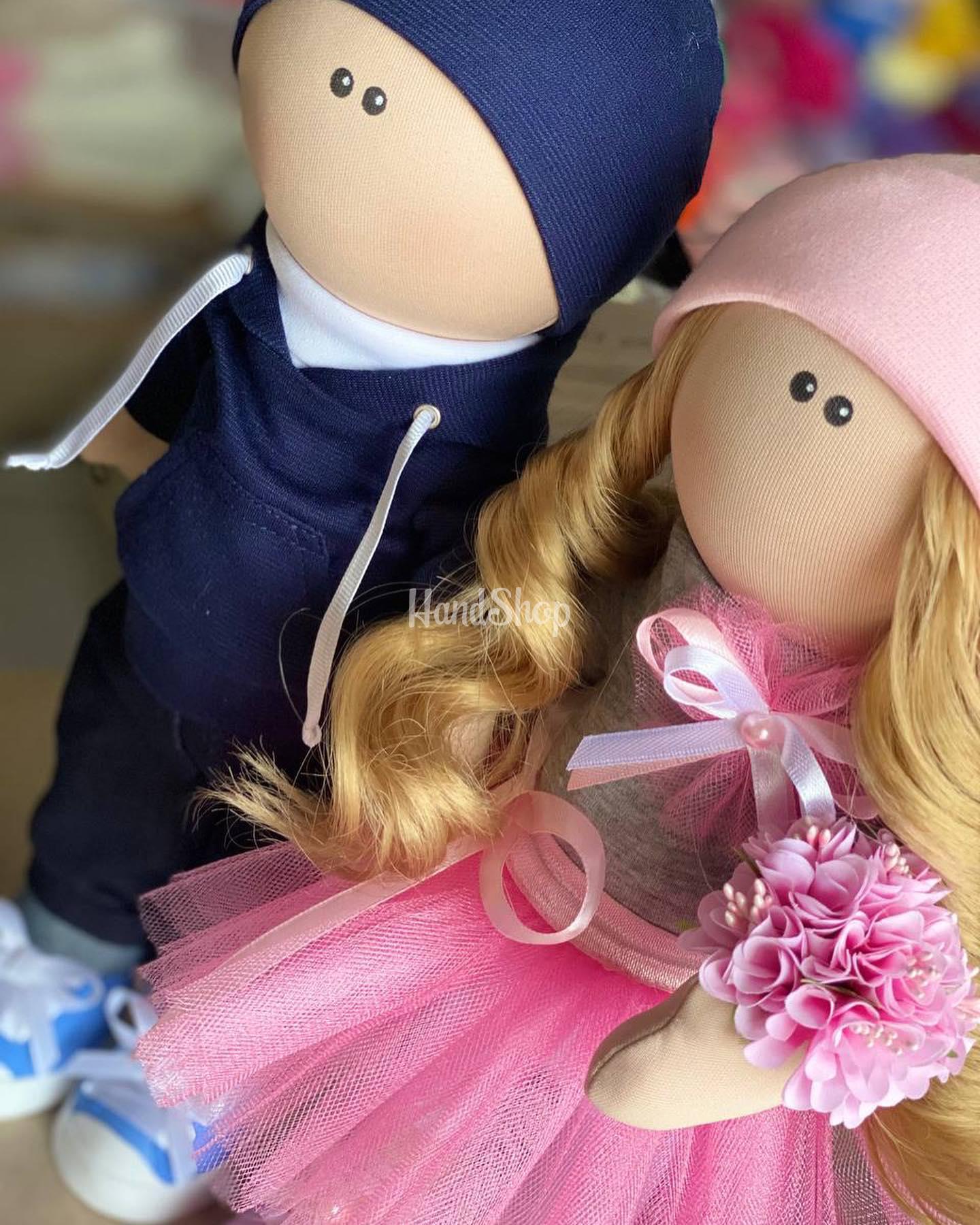 Текстильні весільні ляльки романтична пара, 2 шт Текстильні весільні ляльки романтична пара, 2 шт