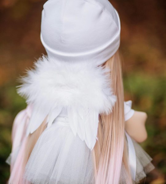 Лялька текстильна велика тільда янгол з крилами