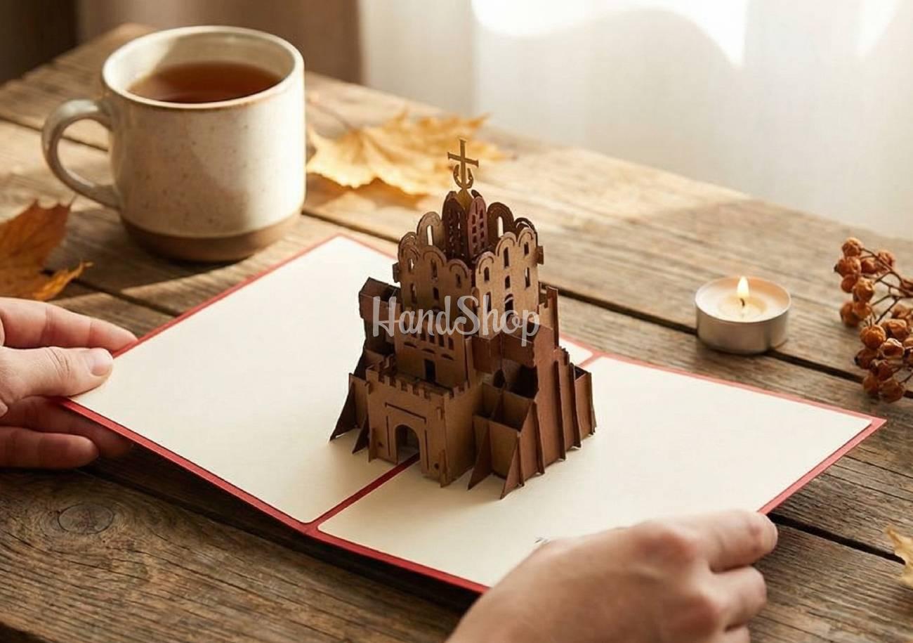 3d листівка пам'ятка архітектури Києва Золоті Ворота сувенір 3d листівка пам'ятка архітектури Києва Золоті Ворота сувенір