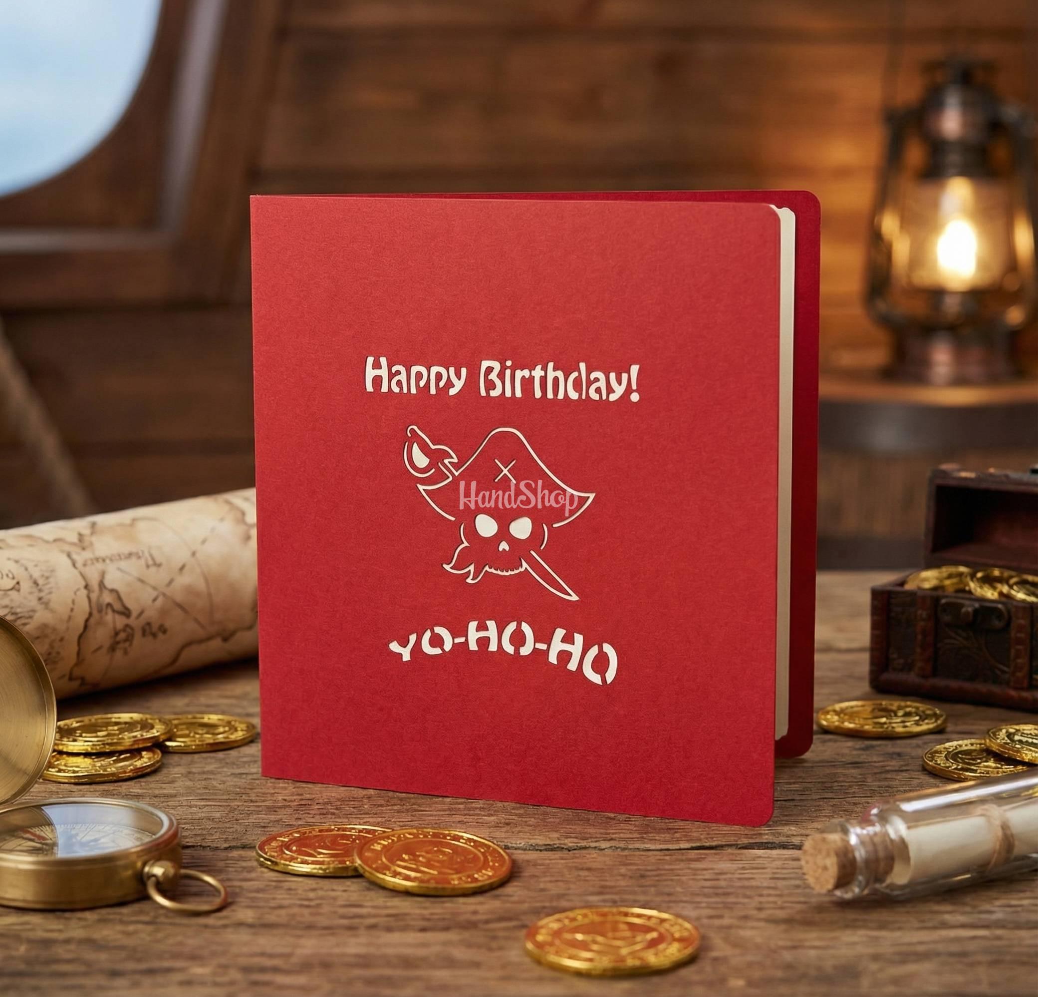 Чоловіча 3d листівка піратський корабель ручної роботи Чоловіча 3d листівка піратський корабель ручної роботи