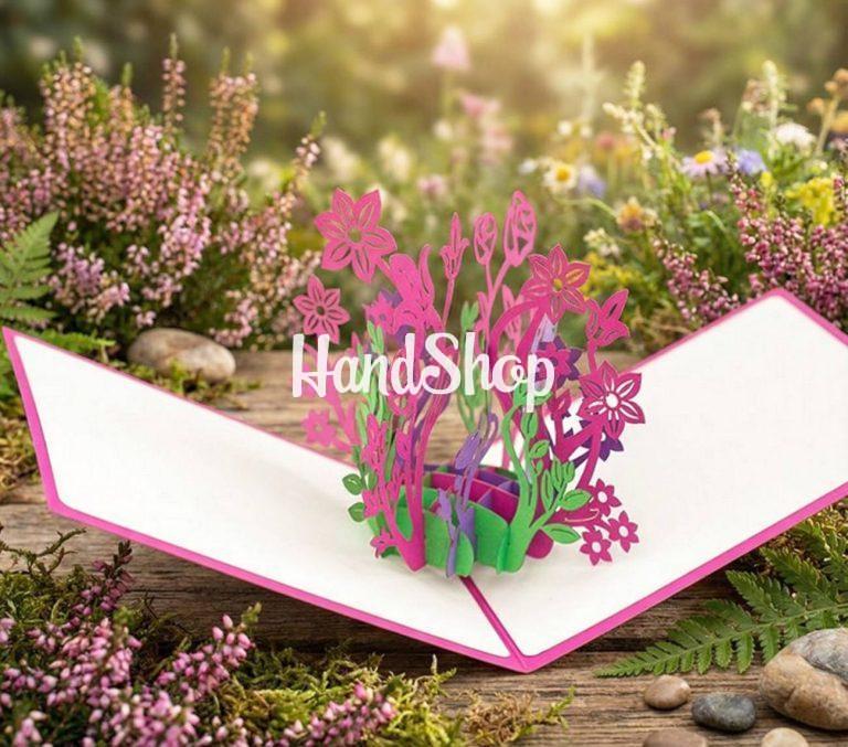 Женская объемная открытка цветы 3d день рождения love — фото 1