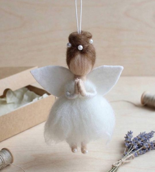 Підвіска міні лялька балерина ангелик на ниточці сувенір