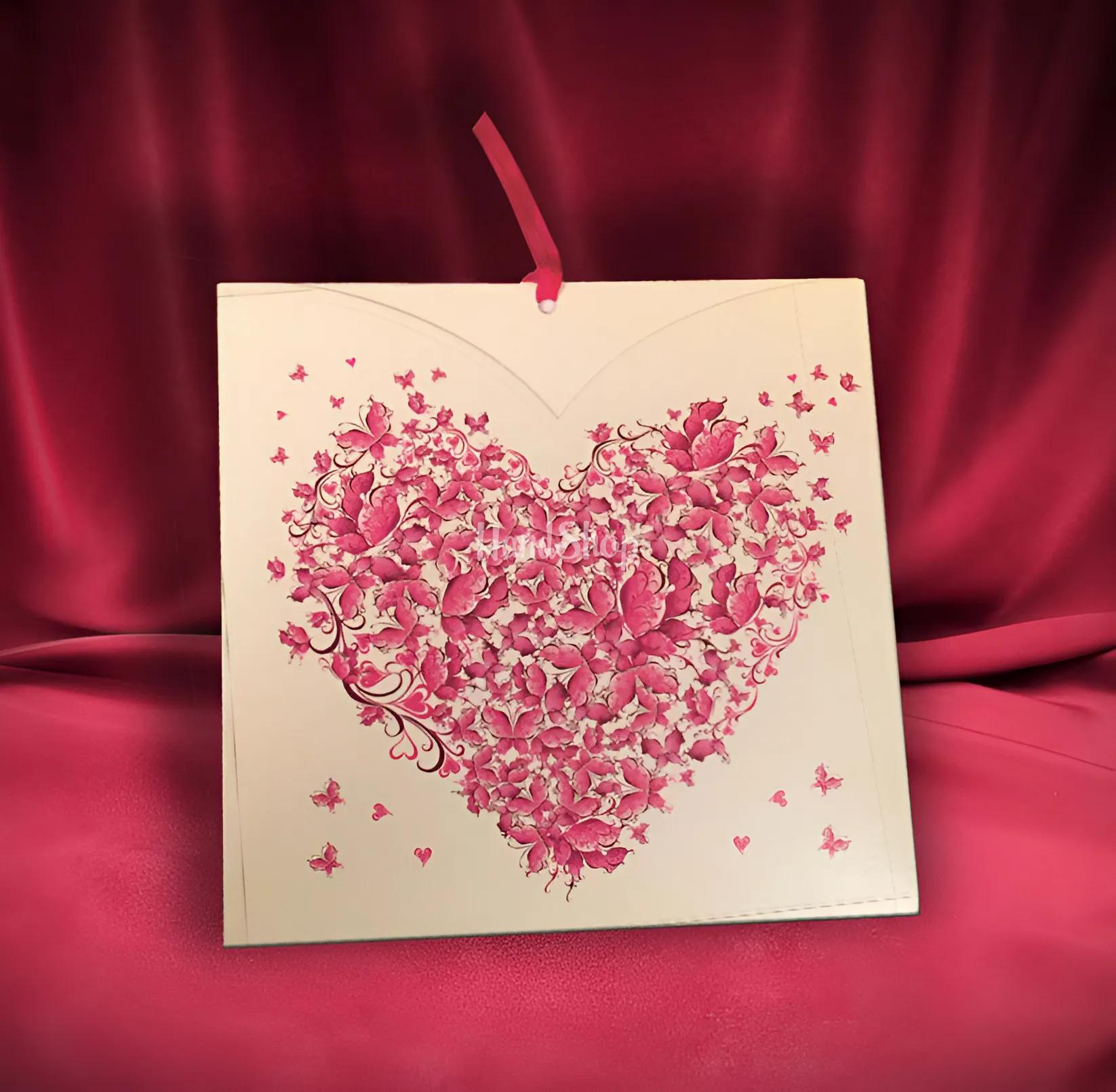 Стильна романтична сувенірна листівка рожеве серце бежевий Стильна романтична сувенірна листівка рожеве серце бежевий