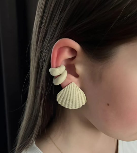 Жіночі літні морські сережки мушля полімерна глина
