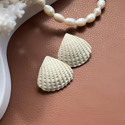 Жіночі літні морські сережки мушля полімерна глина