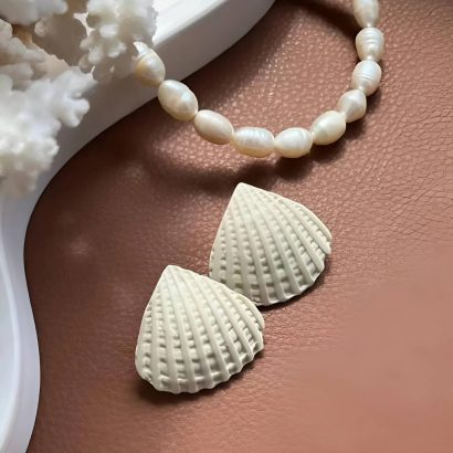 Жіночі літні морські сережки мушля полімерна глина