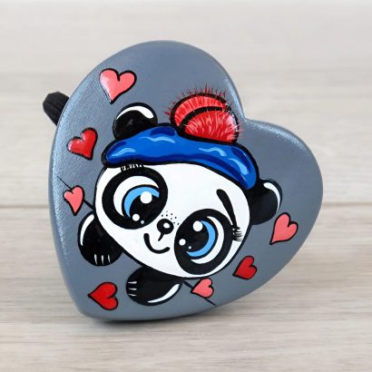 Дитяча дерев'яна резинка для волосся з милою пандочкою, яка підкорює з першого погляду