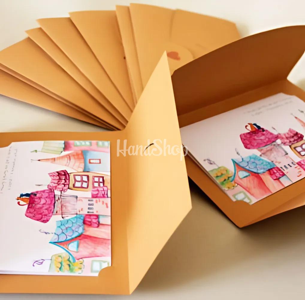 Авторська мальована листівка будинок на новосілля в конверті Авторська мальована листівка будинок на новосілля в конверті