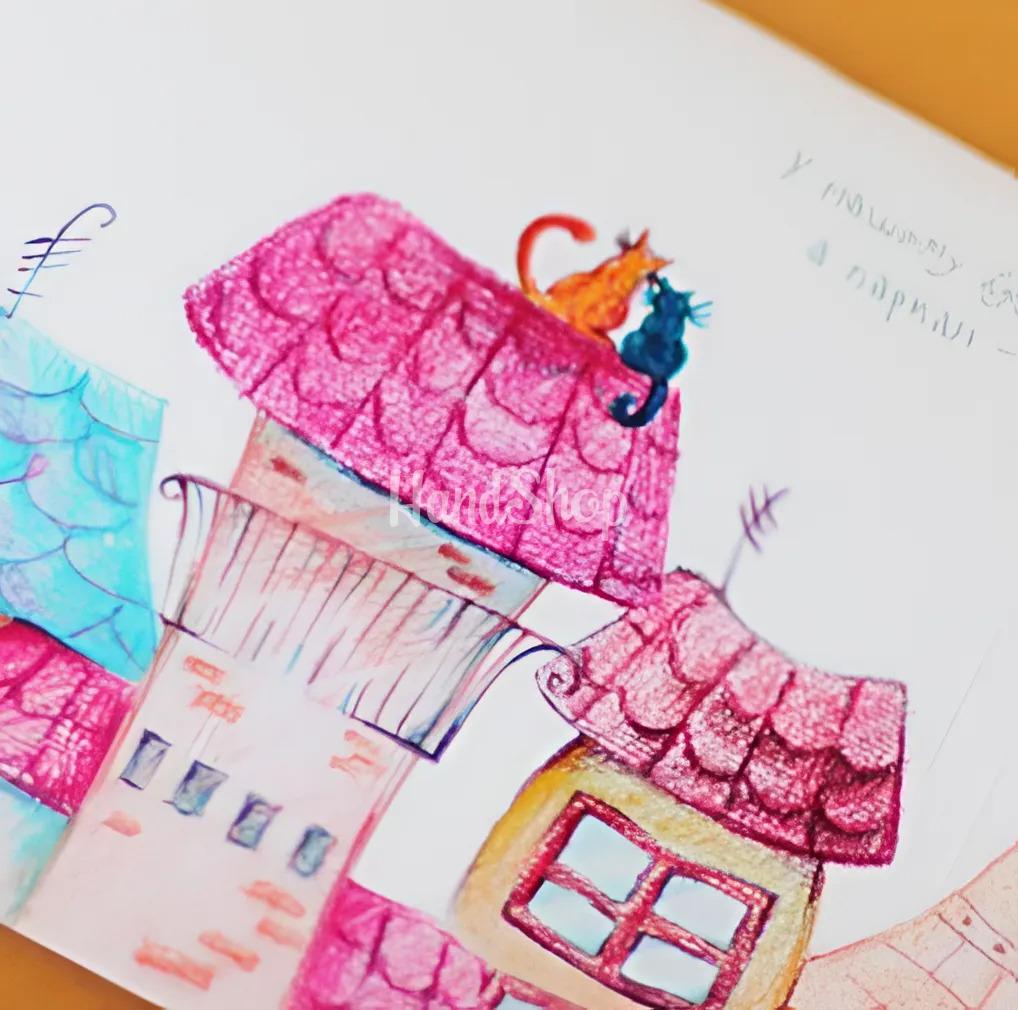 Авторська мальована листівка будинок на новосілля в конверті Авторська мальована листівка будинок на новосілля в конверті