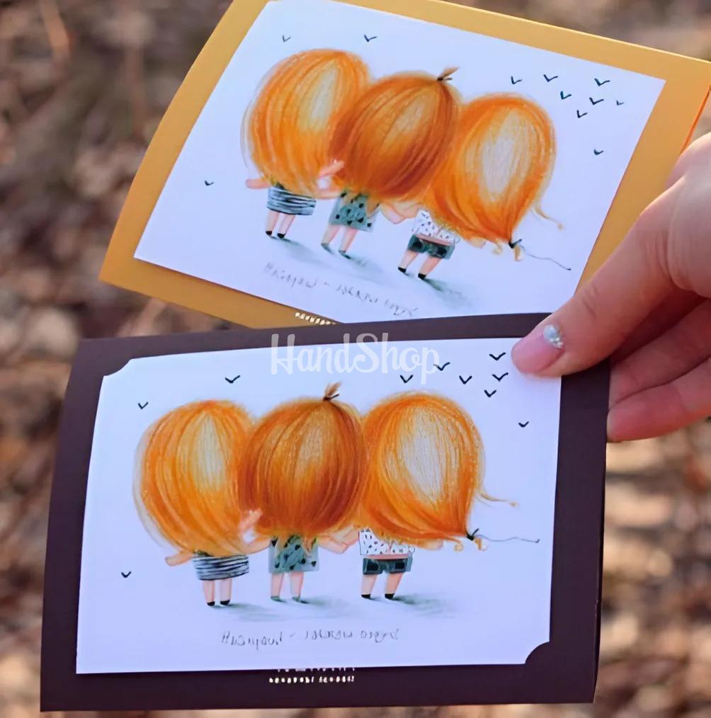 Листівка авторська мальована дружба три подруги в конверті Листівка авторська мальована дружба три подруги в конверті