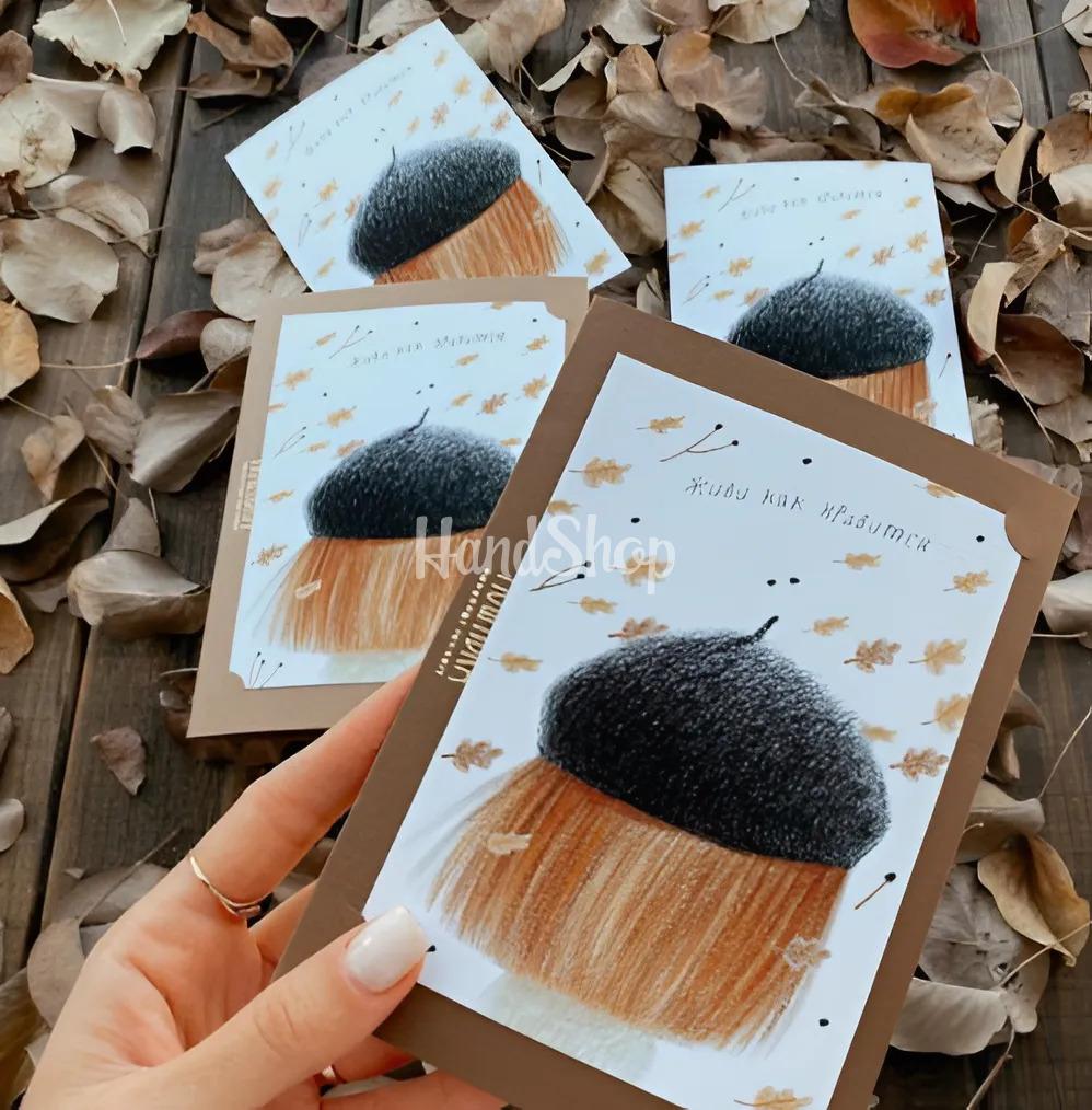 Стильна мальована листівка дівчинка Живи как нравится Стильна мальована листівка дівчинка Живи как нравится