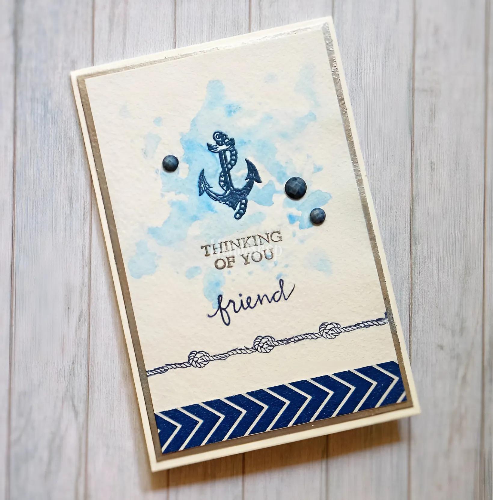 Морська чоловіча листівка день народження якір Морська чоловіча листівка день народження якір