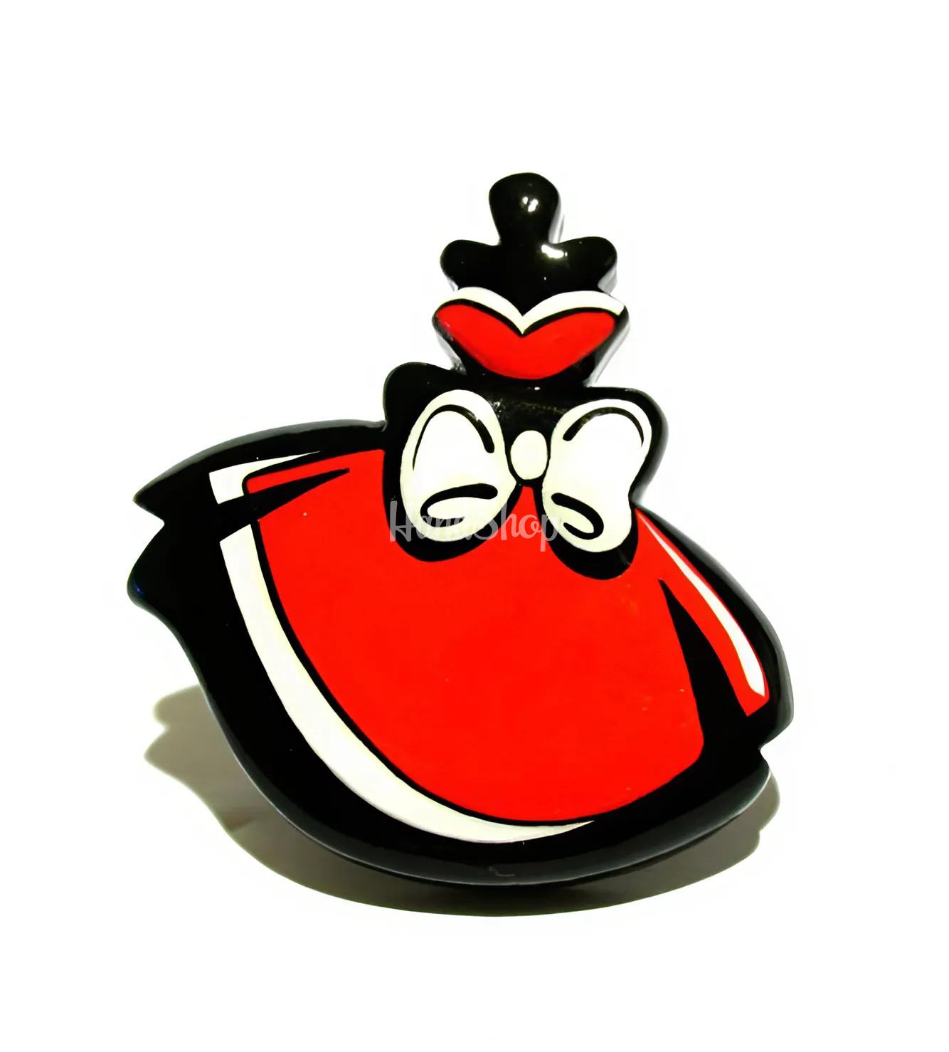 Брошка жіноча червона сукня дерево ручний розпис Брошка жіноча червона сукня дерево ручний розпис