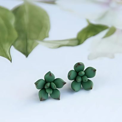 Жіночі сережки гвоздики маленькі сукуленти квіти глина