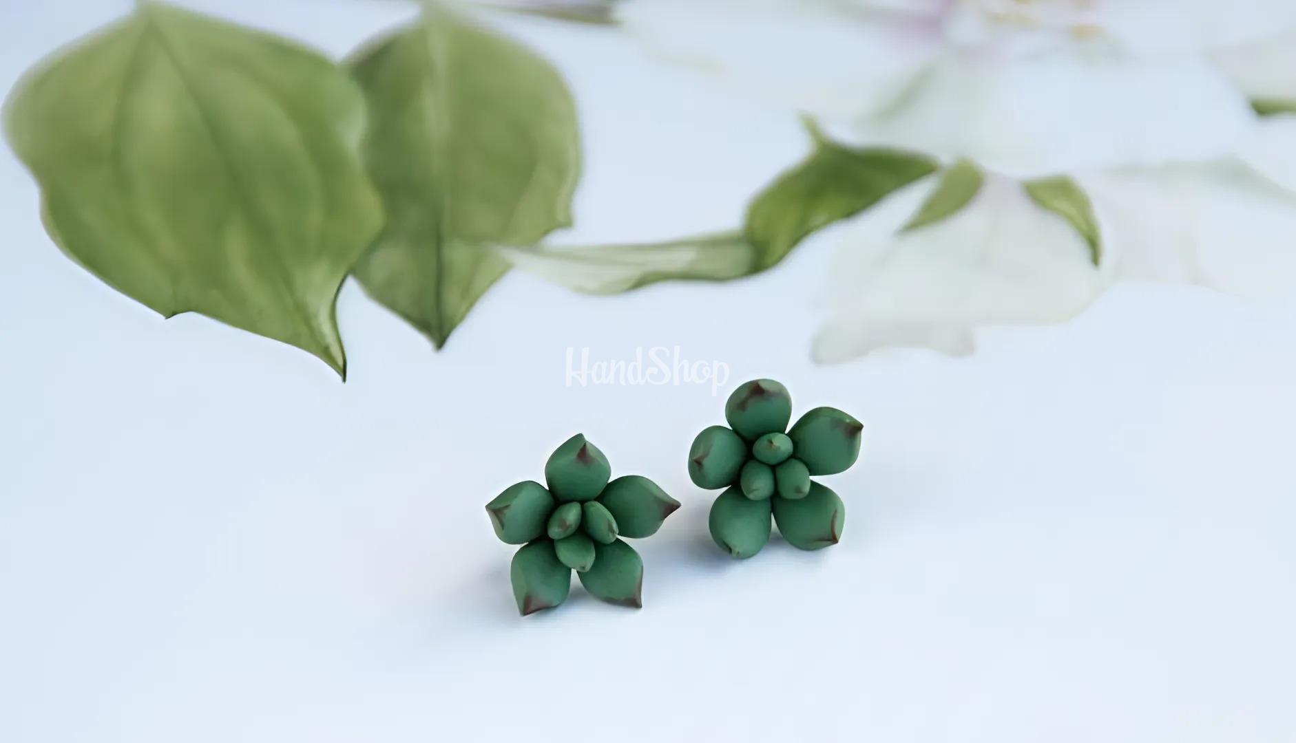 Жіночі сережки гвоздики маленькі сукуленти квіти глина Жіночі сережки гвоздики маленькі сукуленти квіти глина