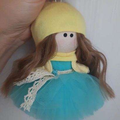 Лялька брелок своїми руками з кучерявим волоссям Ukraine