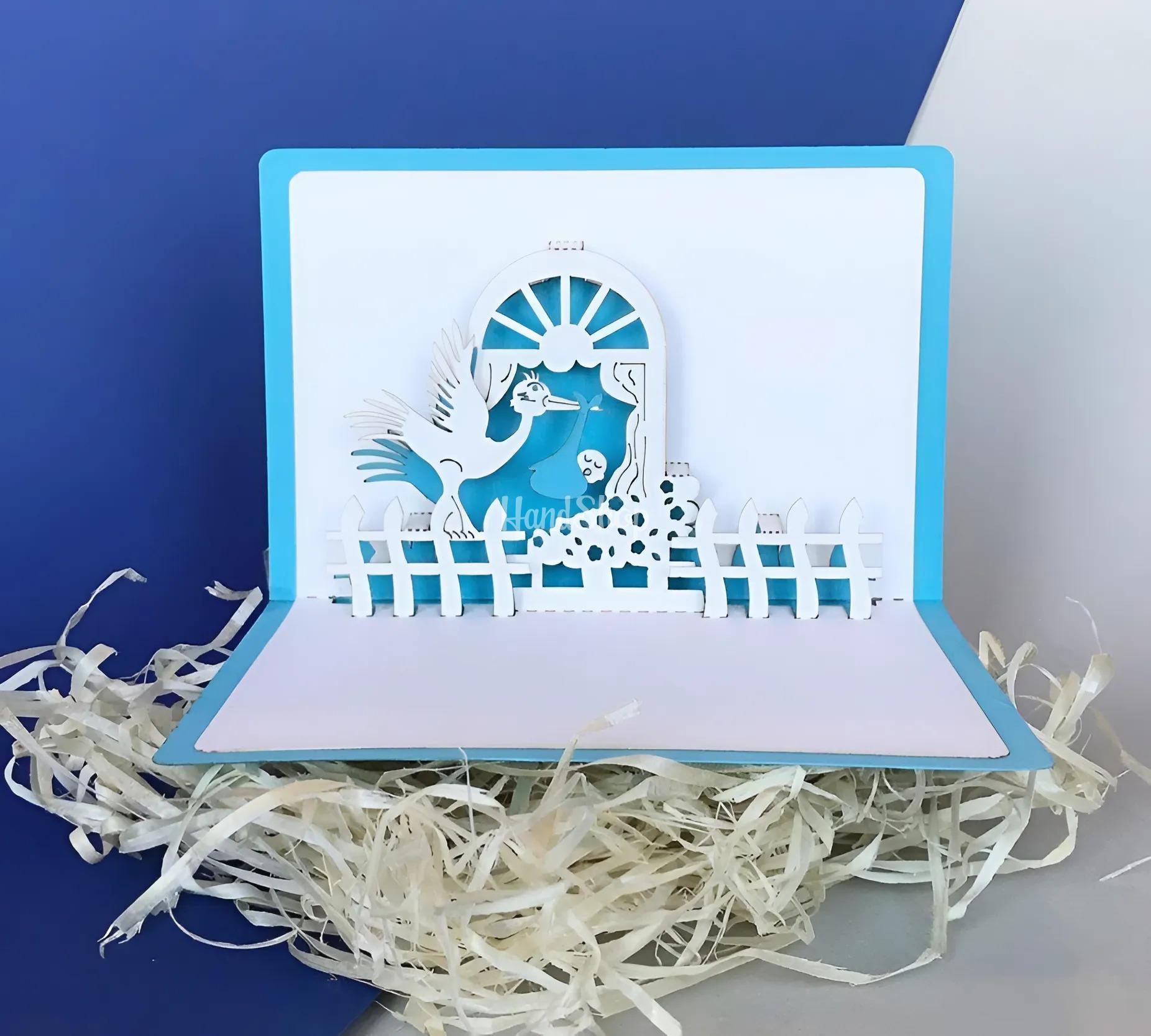 3d вітальна листівка для новонародженого хлопчика 3d вітальна листівка для новонародженого хлопчика