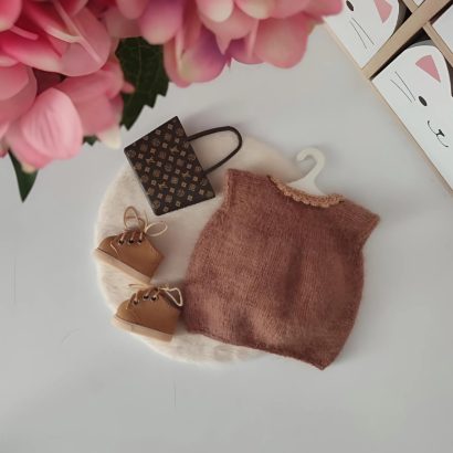 Авторська в'язана велика ігрова стильна лялька кудряшка