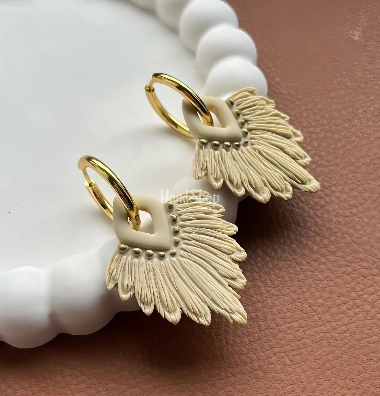 Стильні жіночі сережки з полімерної глини в стилі бохо Стильні жіночі сережки з полімерної глини в стилі бохо