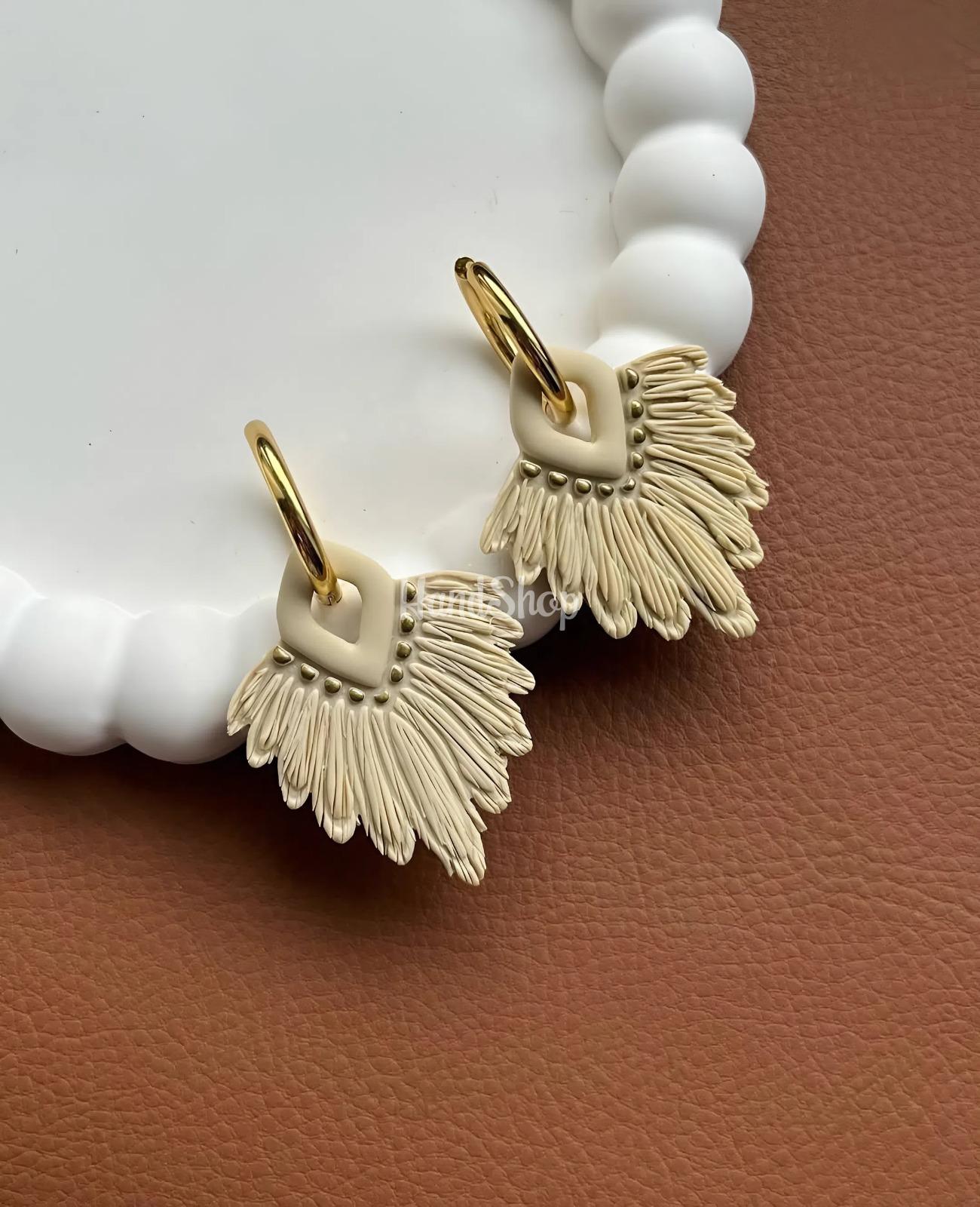 Стильні жіночі сережки з полімерної глини в стилі бохо Стильні жіночі сережки з полімерної глини в стилі бохо