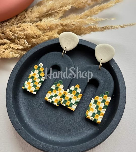 Стильні авторські жіночі сережки ручна робота глина