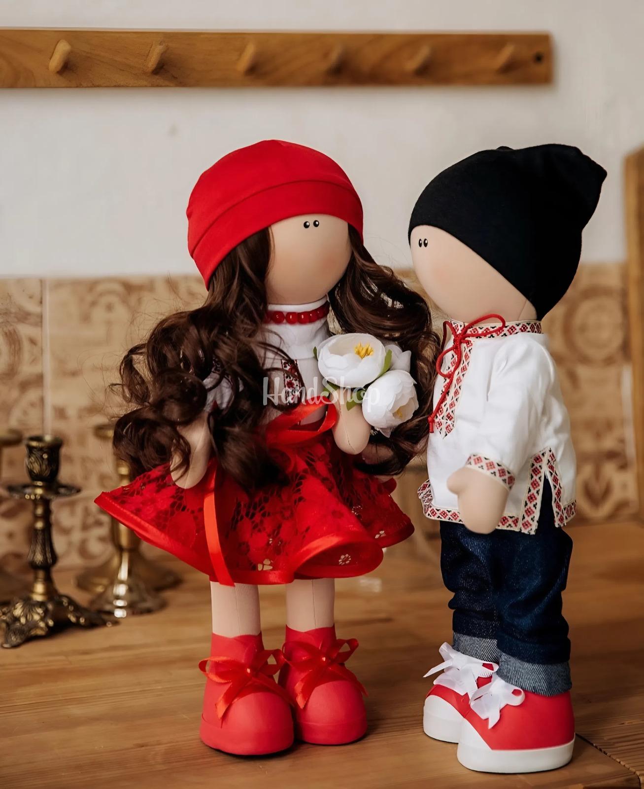 Весільна пара ляльки тільда українці в вишиванках сувенір Весільна пара ляльки тільда українці в вишиванках сувенір