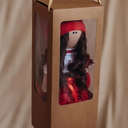 Лялька сувенірна велика текстильна україночка в вишиванці