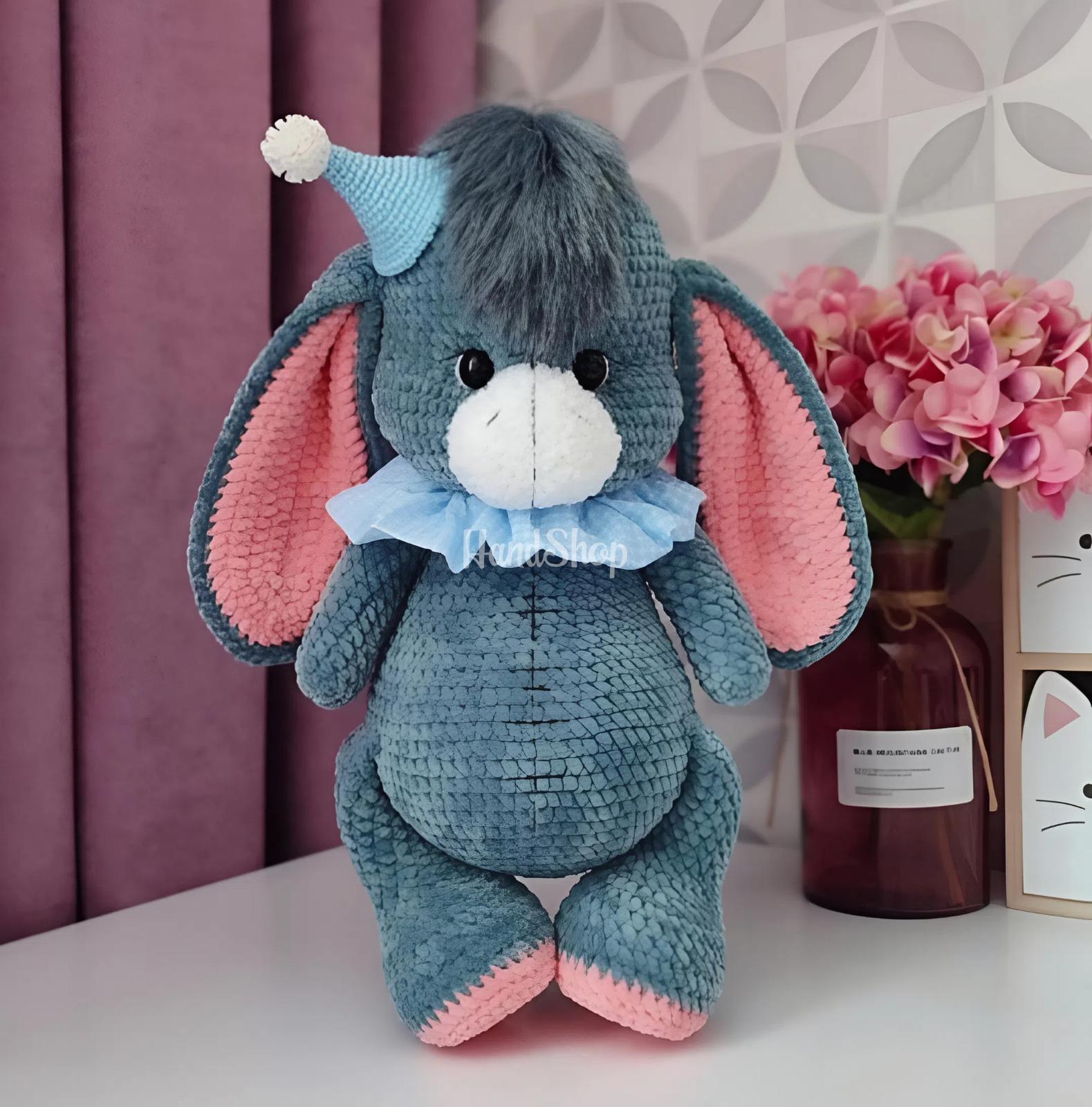 Сувенірна авторська в’язана м’яка дитяча іграшка Вюслючок Іа Сувенірна авторська в’язана м’яка дитяча іграшка Вюслючок Іа