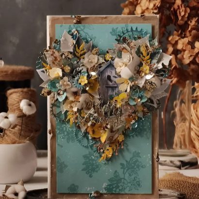 Вітальна листівка/конверт друзям на новосілля квіти