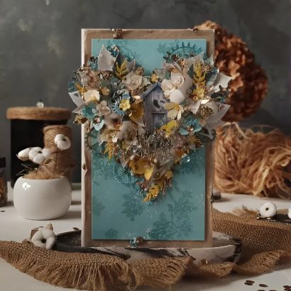 Вітальна листівка/конверт друзям на новосілля квіти