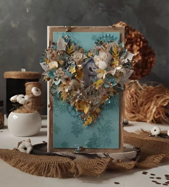 Вітальна листівка/конверт друзям на новосілля квіти