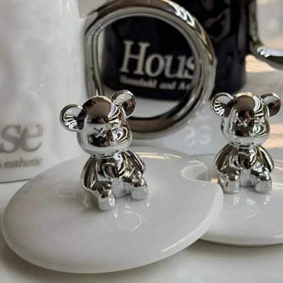 Сувенірна чашка з кришкою ведмедик та ложкою (на вибір!)