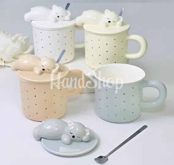 Чашка керамічна з кришкою та ложкою ведмежа (на вибір!) Чашка керамічна з кришкою та ложкою ведмежа (на вибір!)