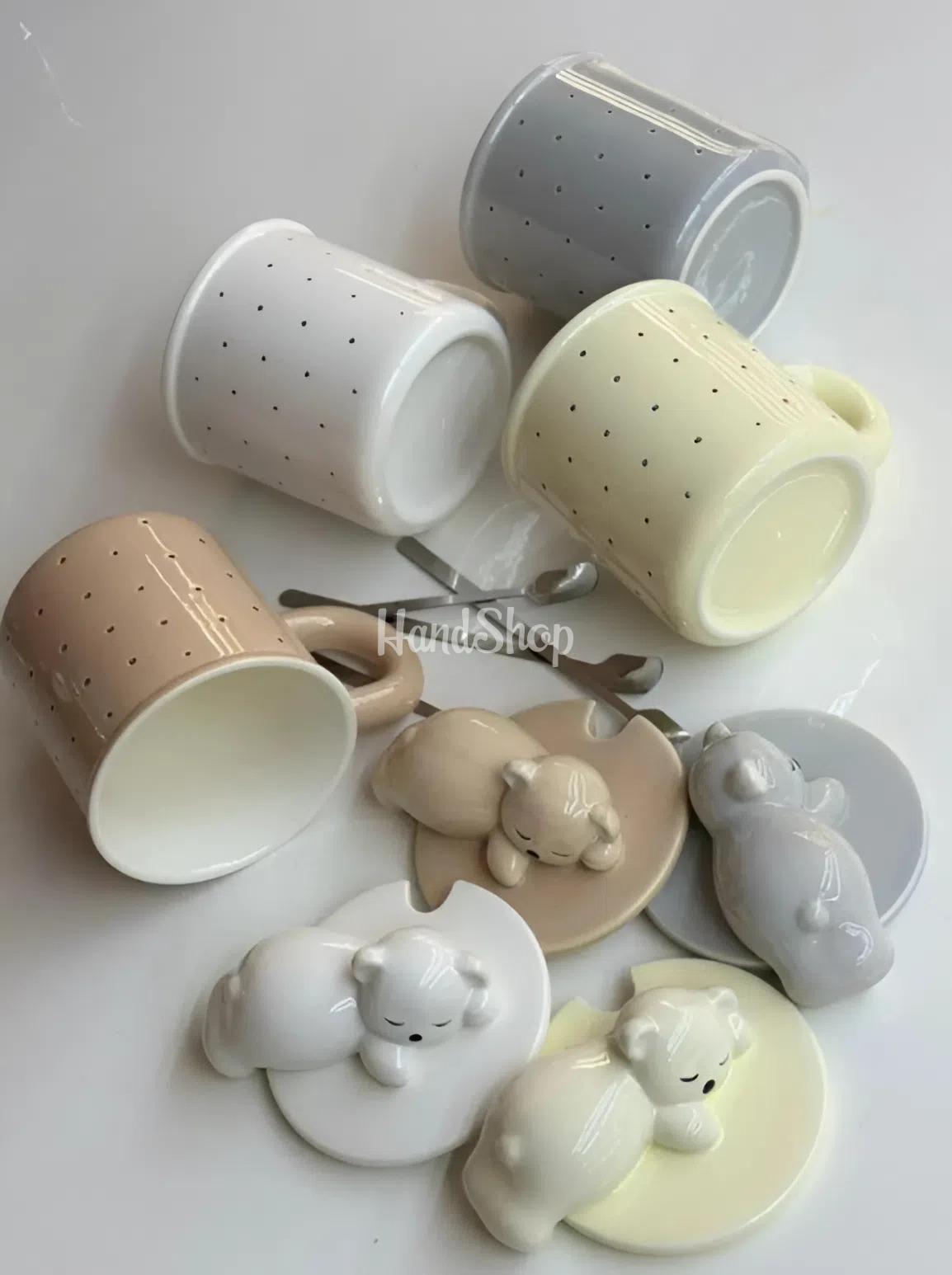Чашка керамічна з кришкою та ложкою ведмежа (на вибір!) Чашка керамічна з кришкою та ложкою ведмежа (на вибір!)