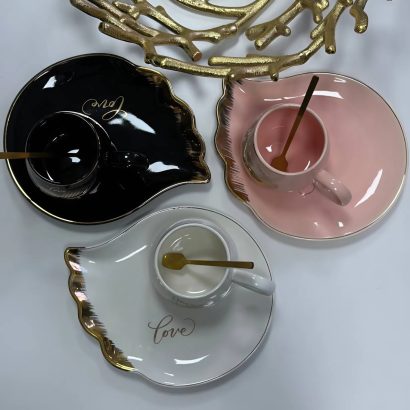 Сувенірна чашка з тарілкою крила кераміка love (на вибір!)