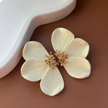 Стильні великі сережки квітка половинки глина (на вибір!)