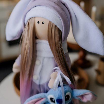 Ігрова лялька тільда в комбінезоні зайка іграшка Стіч