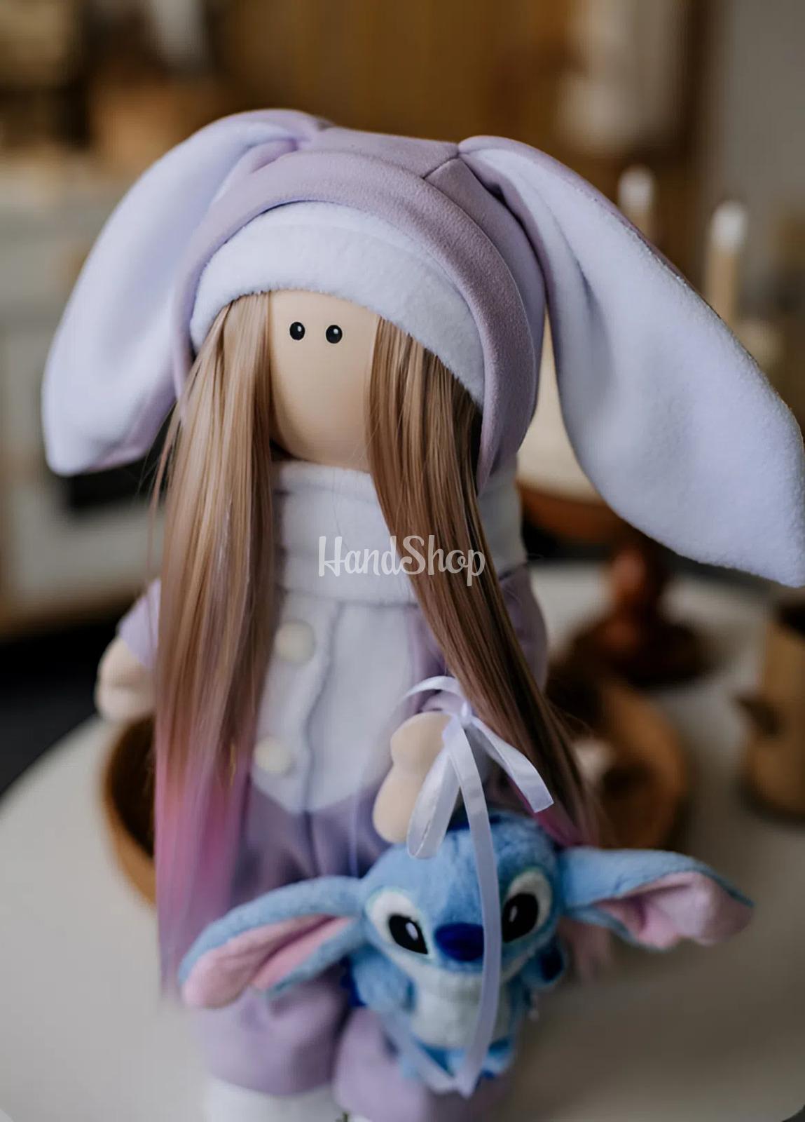 Ігрова лялька тільда в комбінезоні зайка іграшка Стіч Ігрова лялька тільда в комбінезоні зайка іграшка Стіч